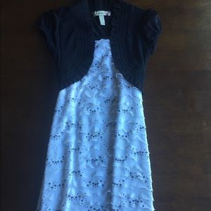 Girls Dress Black/White with Black Sequins Size 7